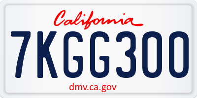 CA license plate 7KGG300