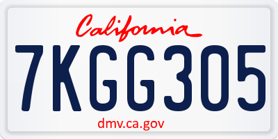 CA license plate 7KGG305