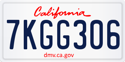 CA license plate 7KGG306