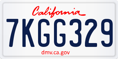 CA license plate 7KGG329