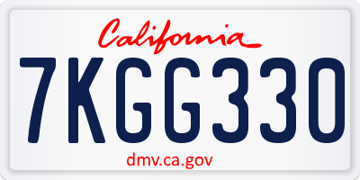 CA license plate 7KGG330