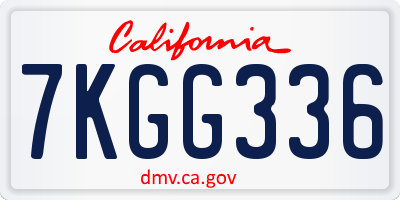 CA license plate 7KGG336