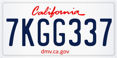 CA license plate 7KGG337