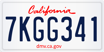 CA license plate 7KGG341