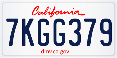 CA license plate 7KGG379