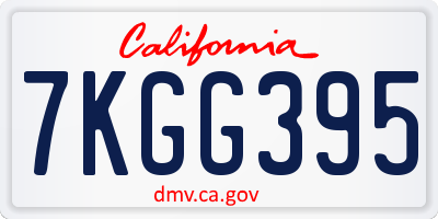 CA license plate 7KGG395