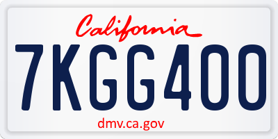 CA license plate 7KGG400