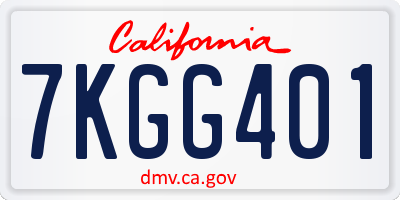 CA license plate 7KGG401