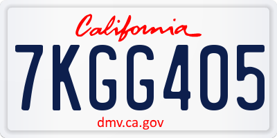 CA license plate 7KGG405