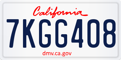 CA license plate 7KGG408