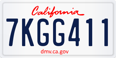 CA license plate 7KGG411