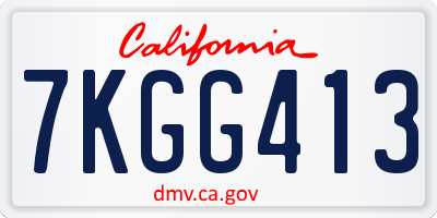 CA license plate 7KGG413