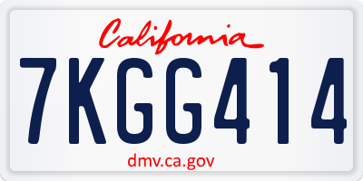 CA license plate 7KGG414