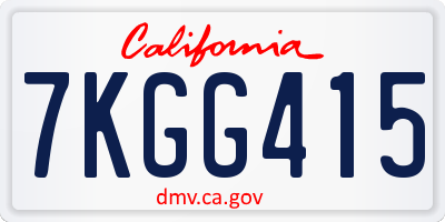 CA license plate 7KGG415