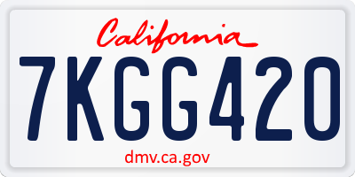 CA license plate 7KGG420