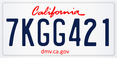 CA license plate 7KGG421