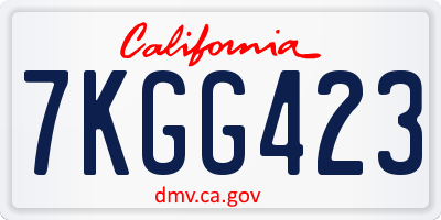 CA license plate 7KGG423