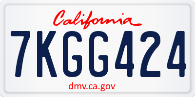CA license plate 7KGG424