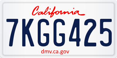 CA license plate 7KGG425