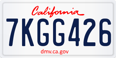 CA license plate 7KGG426