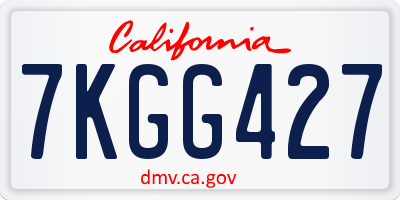 CA license plate 7KGG427