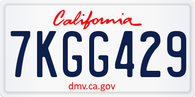 CA license plate 7KGG429