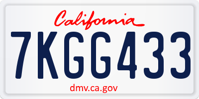 CA license plate 7KGG433