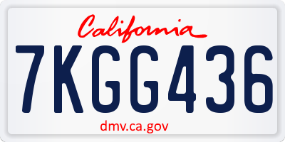CA license plate 7KGG436
