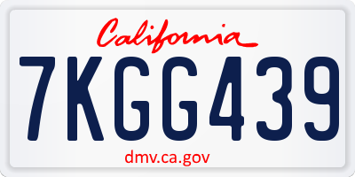 CA license plate 7KGG439