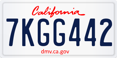 CA license plate 7KGG442