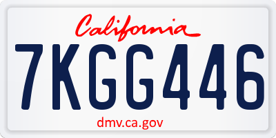 CA license plate 7KGG446