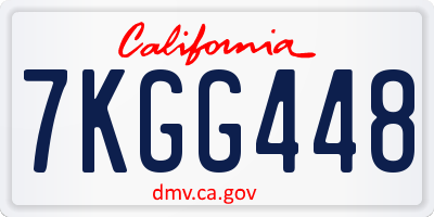 CA license plate 7KGG448
