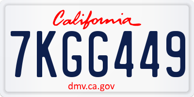 CA license plate 7KGG449