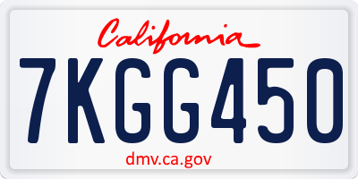 CA license plate 7KGG450