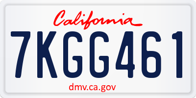 CA license plate 7KGG461
