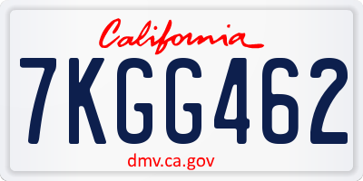 CA license plate 7KGG462