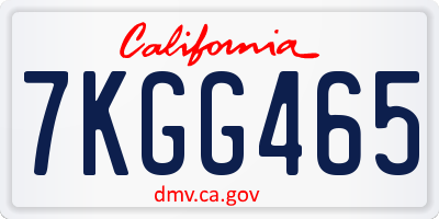 CA license plate 7KGG465