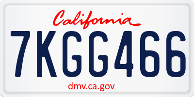 CA license plate 7KGG466