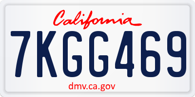 CA license plate 7KGG469