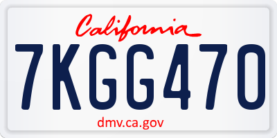 CA license plate 7KGG470