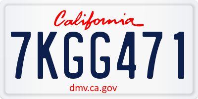 CA license plate 7KGG471