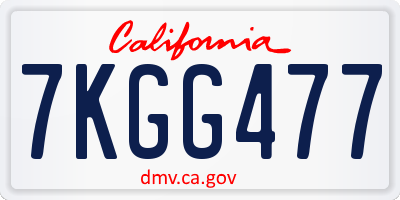 CA license plate 7KGG477