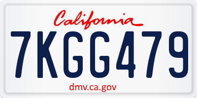 CA license plate 7KGG479