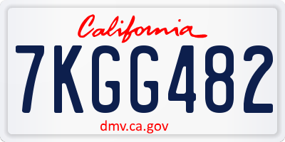 CA license plate 7KGG482