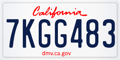 CA license plate 7KGG483