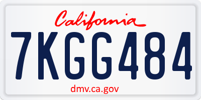 CA license plate 7KGG484