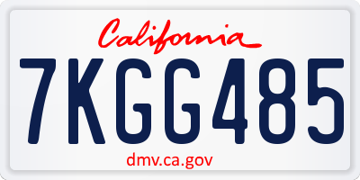 CA license plate 7KGG485