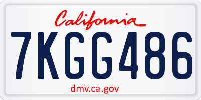 CA license plate 7KGG486