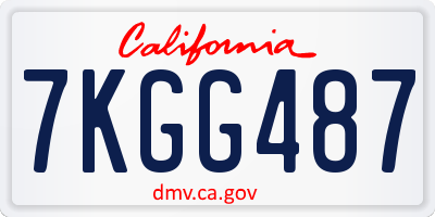 CA license plate 7KGG487