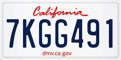 CA license plate 7KGG491